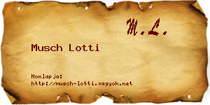 Musch Lotti névjegykártya